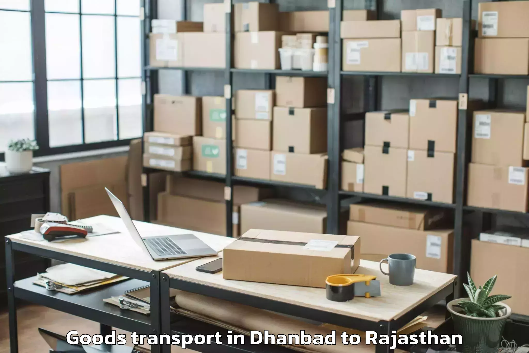 Book Dhanbad to Gangapur Bhilwara Goods Transport Online